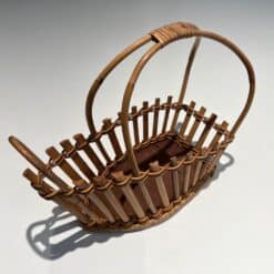 French 1970s Rattan Bottle Holder - Alt Top View - Styylish