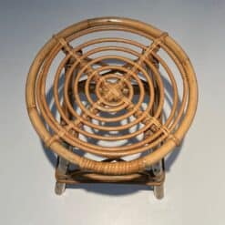 Jean Royère Style Rattan Drum Stool - Image 9
