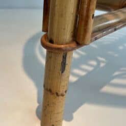 French 1940s–1950s Rattan Drum Stool - Image 9