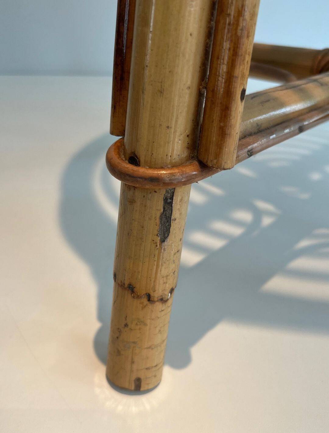 French 1940s–1950s Rattan Drum Stool - Image 9