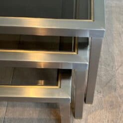 Guy Lefèvre Style Smoked Glass Nesting Tables - Image 9