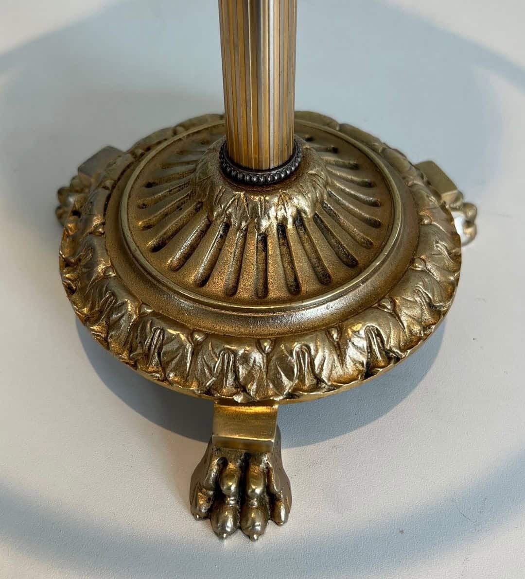 Maison Baguès Gilt Brass and Glass Standing Ashtray - Image 9