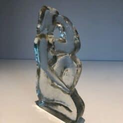 French Art Deco Style Clear Glass Female Nude Sculpture - Angled View Four - Styylish