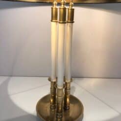 Pair of French Adjustable Table Lamps, Brass White Lacquer, Circa 1940 - Image 9