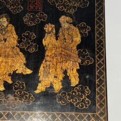 French Chinoiserie Black Lacquer and Gilt Panel - Image 9