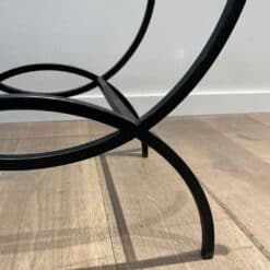 French Mid-Century Black Iron and Glass Side Tables - Image 9