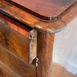 French Empire Commode in Flamed Mahogany - Drawer Corner Detail - Styylish