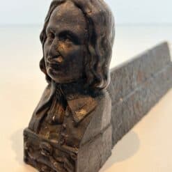 Beethoven Cast Iron Andirons - Angled Detail Two - Styylish