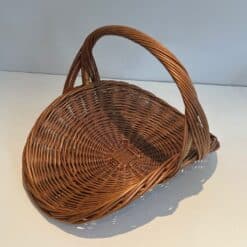 French Rattan Wicker Log Basket - Angled View Without Logs Two - Styylish