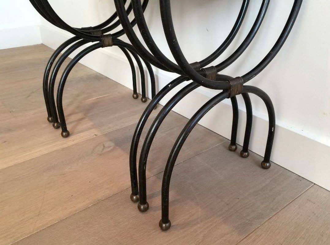Set of Nesting Tables in Ceramic and Metal, Circa 1950 - Image 9