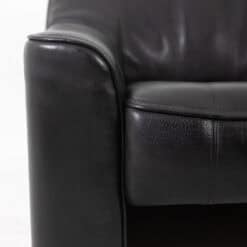 De Sede Black Leather Armchair and Ottoman - Armrest Detail - Styylish