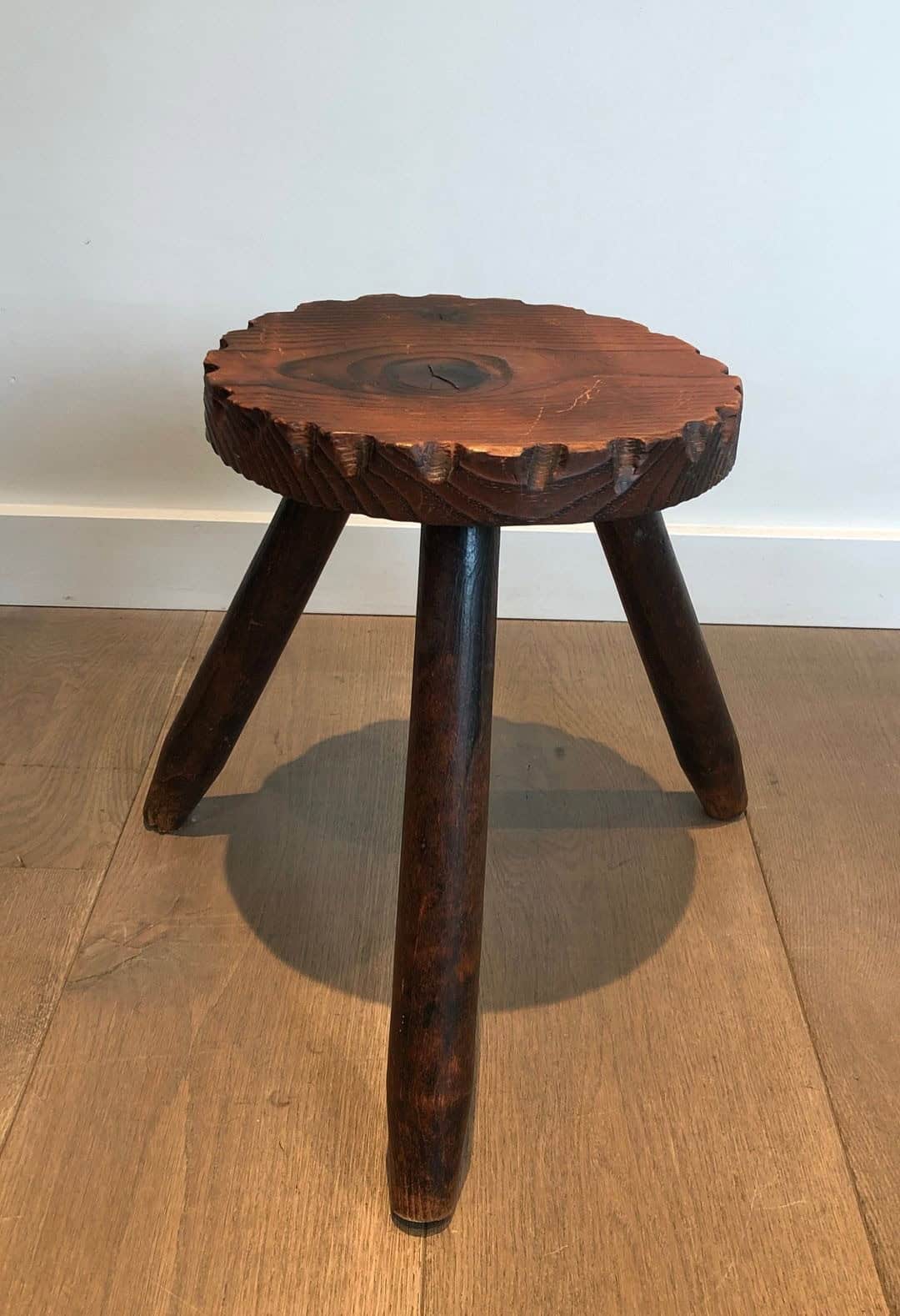 French Brutalist Pine Stools - Image 10