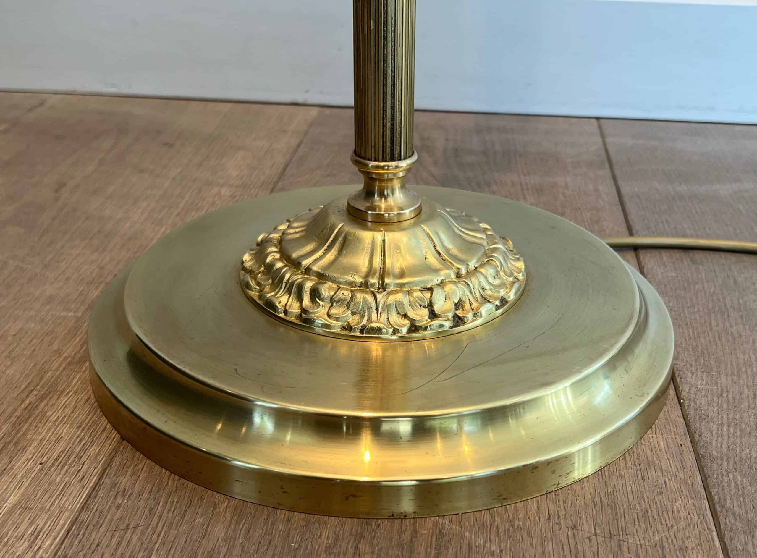 French Neoclassical Brass Floor Lamp - Base Detail Three - Styylish