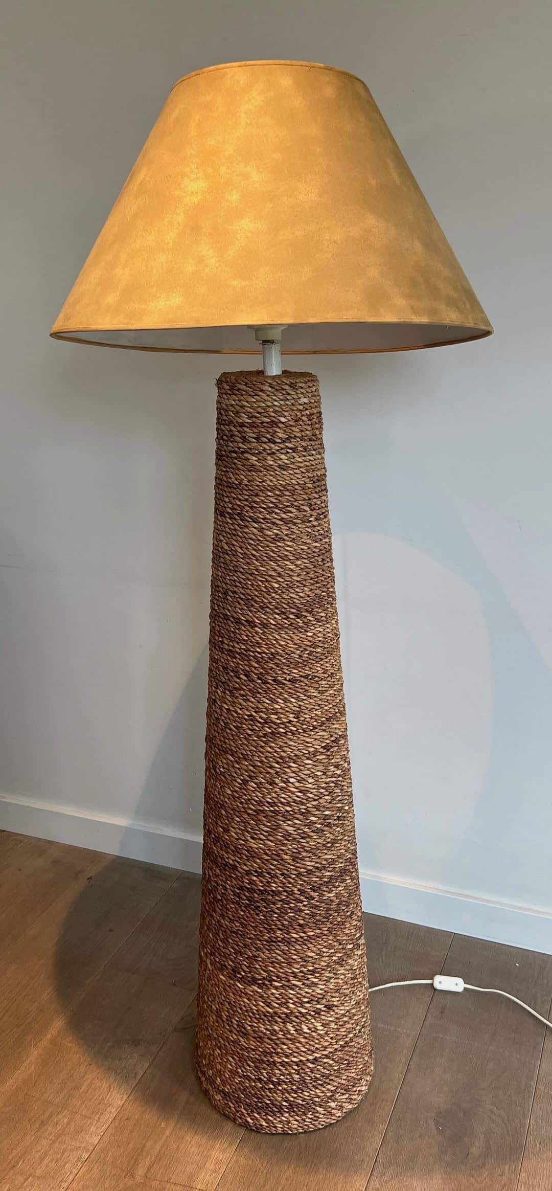 Audoux-Minet Style Rope Floor Lamp - Side View - Styylish