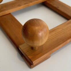 Charlotte Perriand Style Pine Accordion Coat Hanger - Knob Detail Four - Styylish