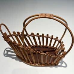 French 1970s Rattan Bottle Holder - Side Detail - Styylish