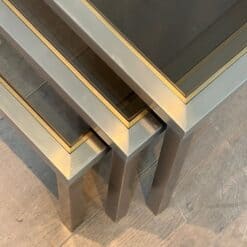 Guy Lefèvre Style Smoked Glass Nesting Tables - Image 10