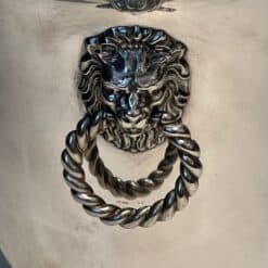 Pair of French Silver-Plated Champagne Buckets with Lion Masks - Lion Detail Two - Styylish