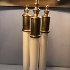 Pair of French Adjustable Table Lamps, Brass White Lacquer, Circa 1940 - Image 10
