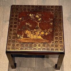 Set of Three Lacquered Nesting Tables with Chinoiserie Decoration, France circa 1940 - Image 10