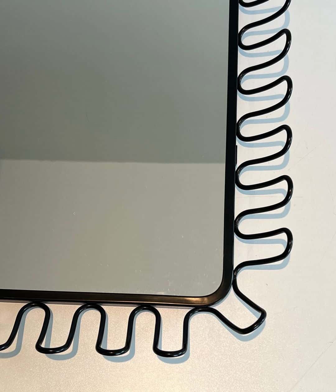 French Jean Royère Style Coiled Wire Mirrors - Image 10