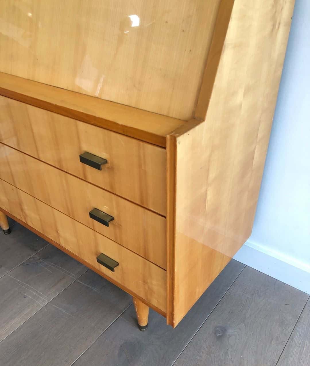 French Sycamore Drop-Front Secretary Desk - Image 10