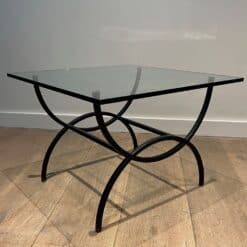 French Mid-Century Black Iron and Glass Side Tables - Image 10