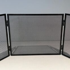 Blackened Steel Three-Panel Fireplace Screen - Rear View Two - Styylish
