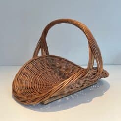 French Rattan Wicker Log Basket - Angled View Without Logs Three - Styylish