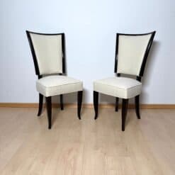 Set of 10 Art Deco Dining Chairs, Lacquer, Alcantara, Paris circa 1930 - Image 10