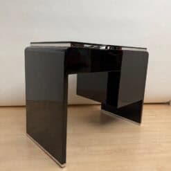 Small Art Deco Desk, Black Lacquer, Nickel, Bird's-Eye Maple, France, circa 1930 - Image 13