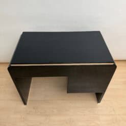 Small Art Deco Desk, Black Lacquer, Nickel, Bird's-Eye Maple, France, circa 1930 - Image 15