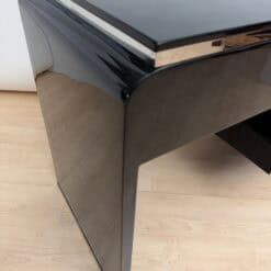Small Art Deco Desk, Black Lacquer, Nickel, Bird's-Eye Maple, France, circa 1930 - Image 16