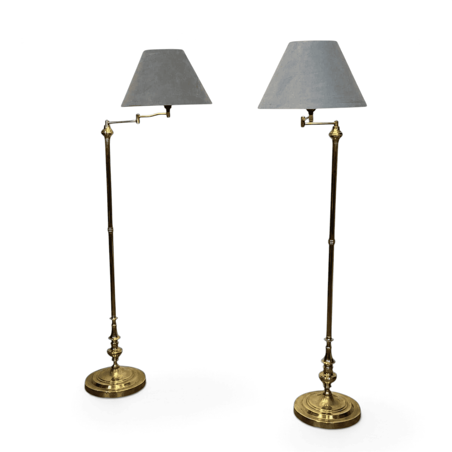 Pair of French 1970s Gilt Brass Reading Lamps - Styylish
