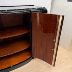 Art Deco Sideboard, Black Lacquer, Nickel, Marble, Mahogany, France, circa 1930 - Image 3