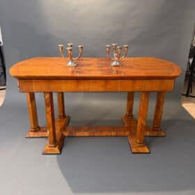 Biedermeier Desk, Cherry Veneer, Six Columns, Austria, circa 1830