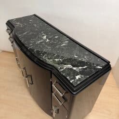 Art Deco Sideboard, Black Lacquer, Nickel, Marble, Mahogany, France, circa 1930 - Image 4