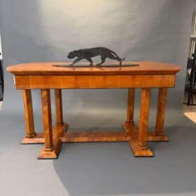 Biedermeier Desk, Cherry Veneer, Six Columns, Austria, circa 1830