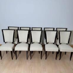 Set of 10 Art Deco Dining Chairs, Lacquer, Alcantara, Paris circa 1930 - Image 4