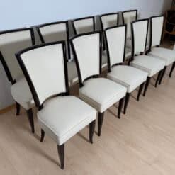 Set of 10 Art Deco Dining Chairs, Lacquer, Alcantara, Paris circa 1930 - Image 5