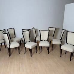 Set of 10 Art Deco Dining Chairs, Lacquer, Alcantara, Paris circa 1930 - Image 6