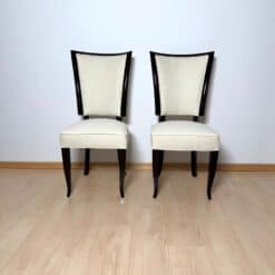 Set of 10 Art Deco Dining Chairs, Lacquer, Alcantara, Paris circa 1930 - Image 9