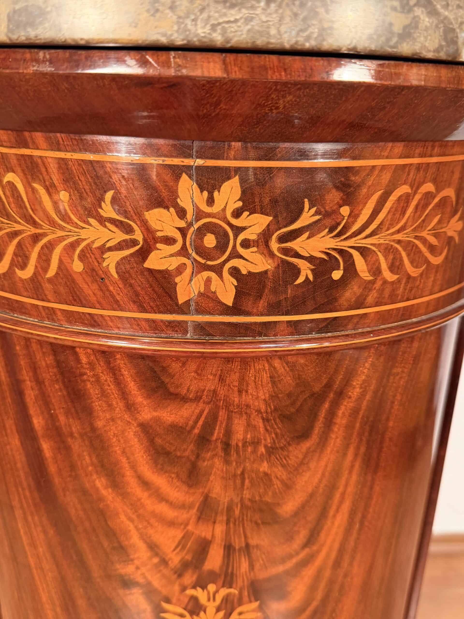 Antique Drum Cabinet, French Restoration Period 1830 - Image 4