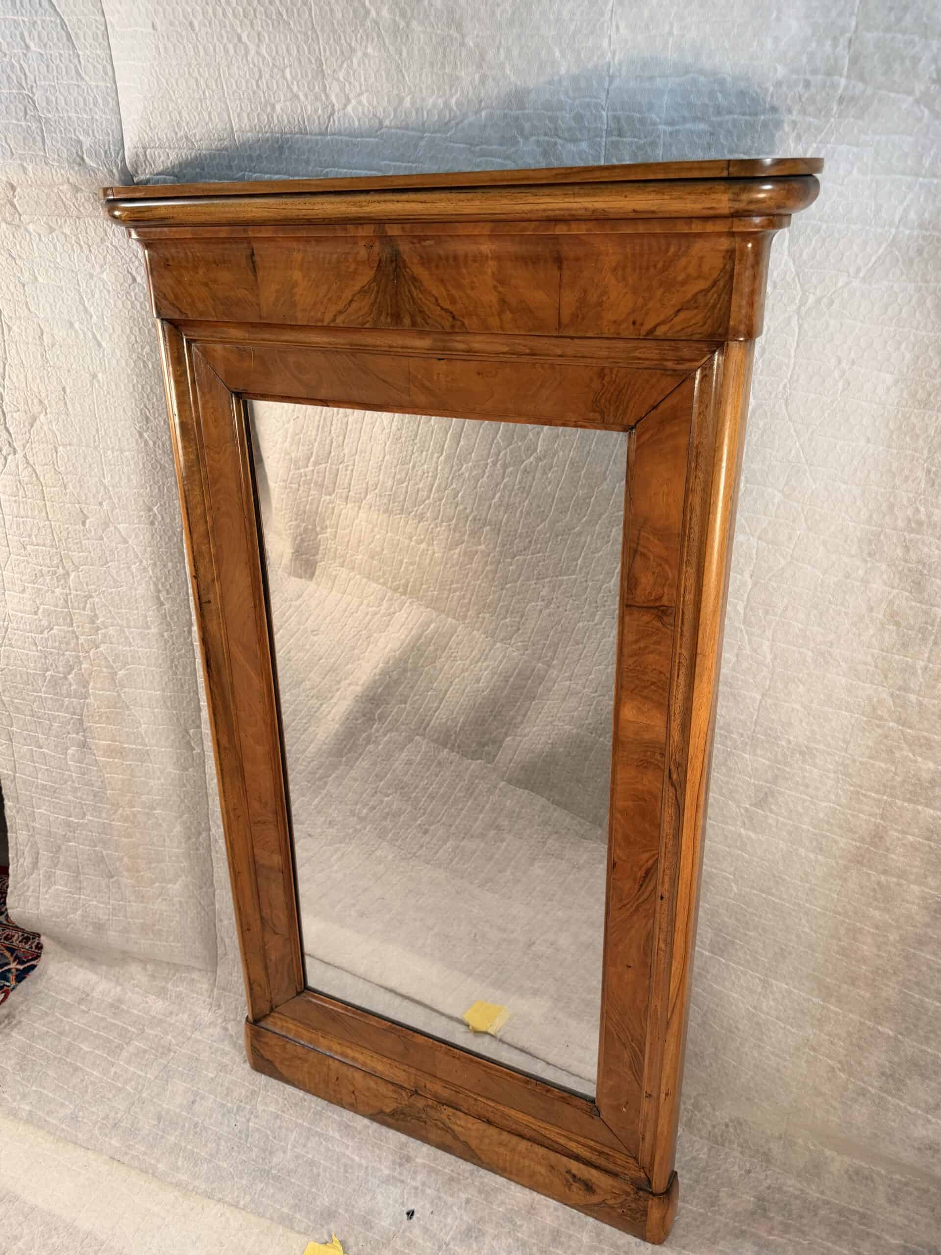 Biedermeier Walnut Wall Mirror, Austria, circa 1820 - Image 6