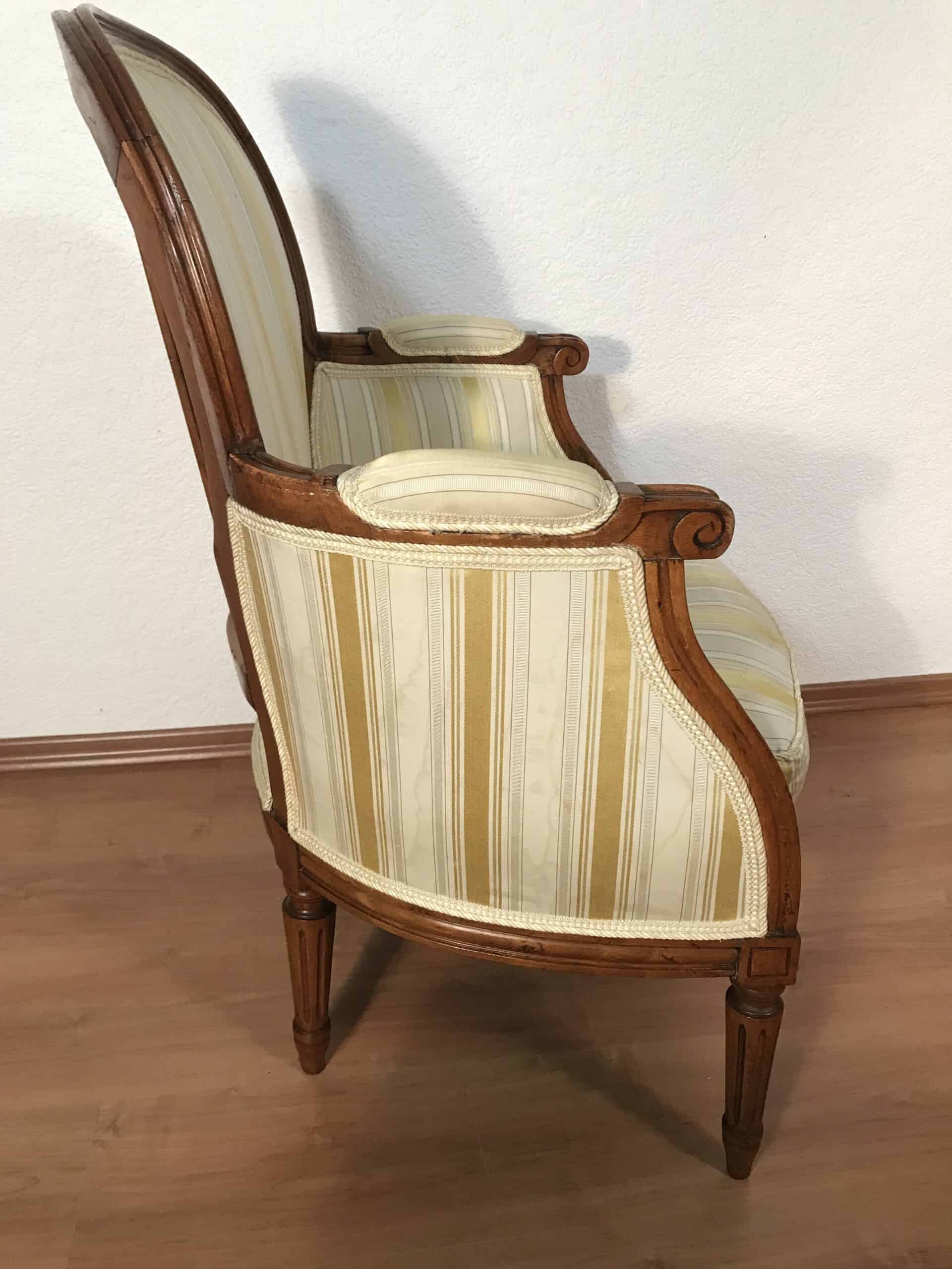 French Louis XVI Style Bergère, 19th century - Image 4