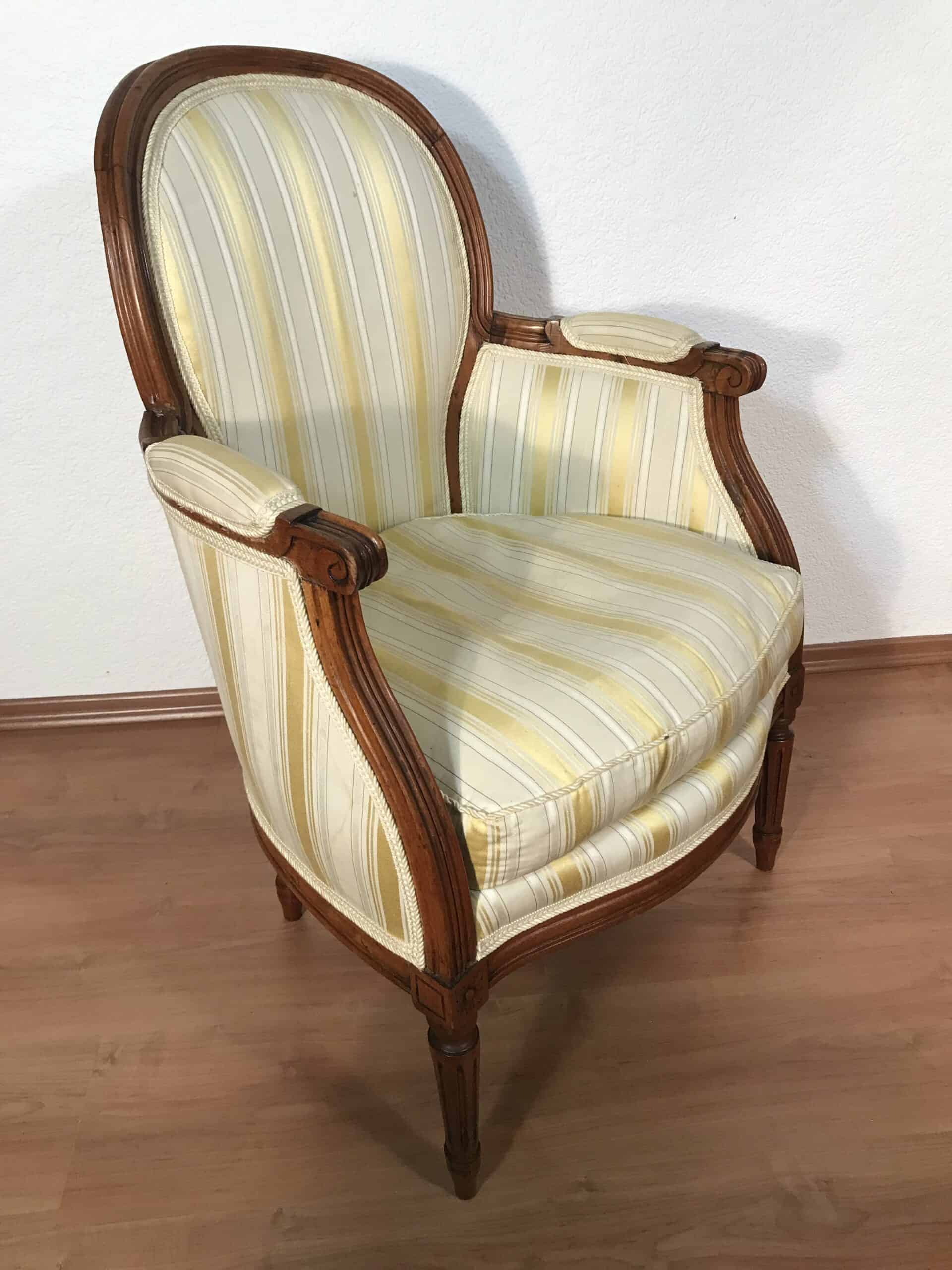 French Louis XVI Style Bergère, 19th century - Image 2