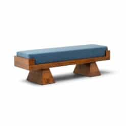 Contemporary Italian Ash and Ice Blue Mohair Bench- Styylish