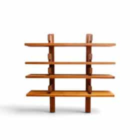 Pierre Chapo. Shelf or bookcase in natural elm. 1980s.