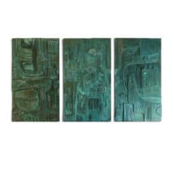 Monumental Brutalist Wooden Triptych- Styylish