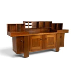 Silvio Coppola for Bernini Step-Back Sideboard in Walnut, Italy, 1960s